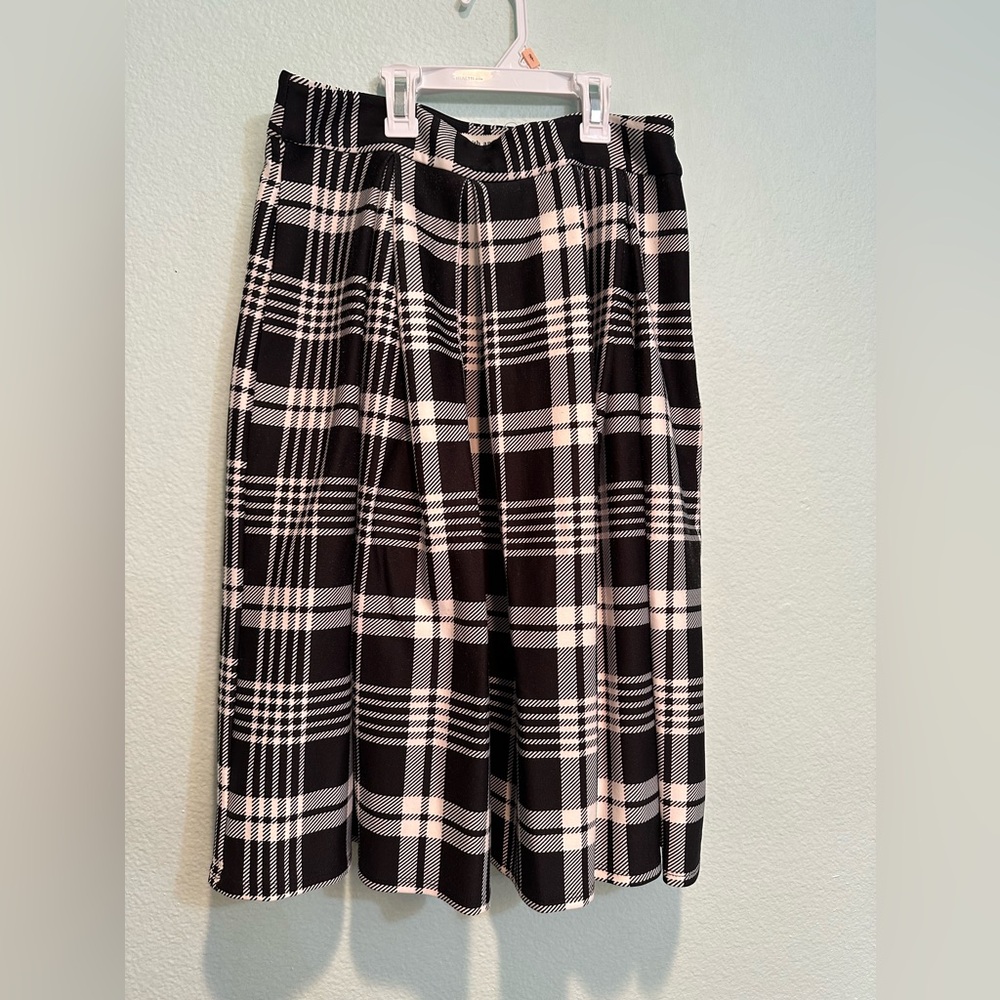 Plaid Black and White Women's Skirt